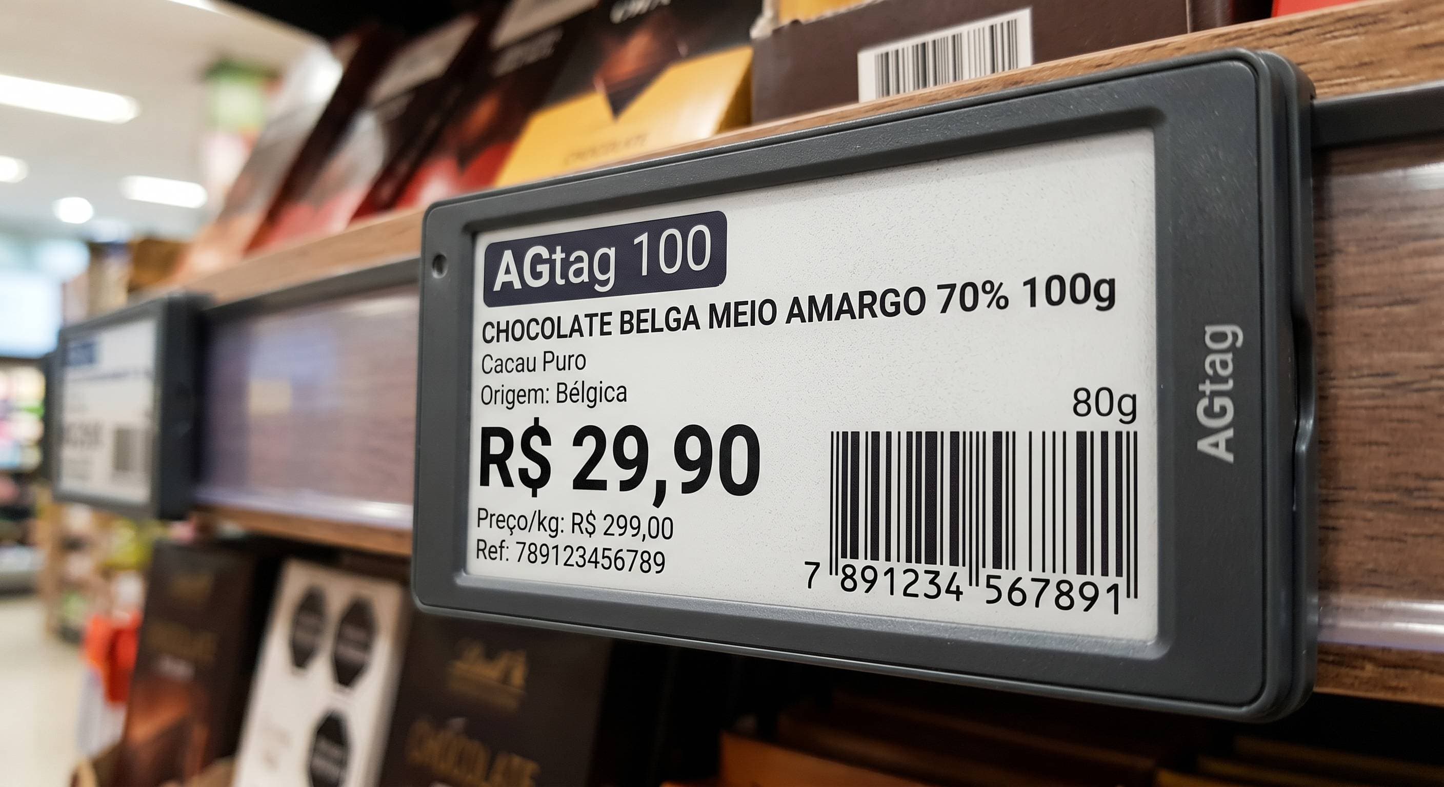 Display e-ink em etiqueta eletrônica AGTag